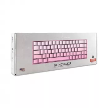 White Shark NUNCHAKU-P-US-RED.SW TKL mekaaninen pelinäppäimistö - 87 näppäintä, Outemu Red -kytkimet, RGB-valaistus, pinkki