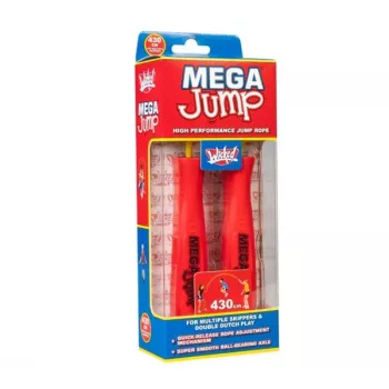 Wicked Vision Mega Jump Double Speed-hyppynaru kuulalaakereilla, säädettävä 2,8 m PVC, ergonomiset kahvat, kiertymätön, kuntoiluun & double unders, sininen/musta