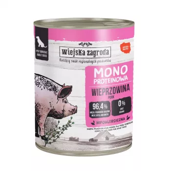 WIEJSKA ZAGRODA Mono sianliha märkäruoka koirille 800g