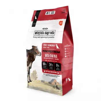WIEJSKA ZAGRODA Monoprotein Beef kuivaruoka koirille - 6 kg