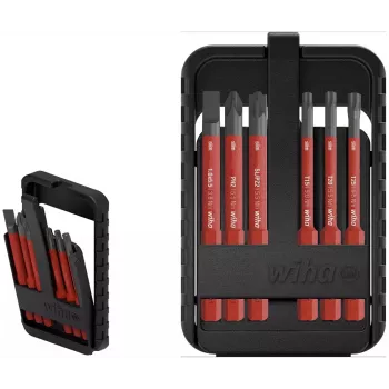 Wiha slimBit electric 45804 eristetty VDE-ruuvitalttasarja, 6-osainen, taltta, Phillips, Pozidriv, TORX, 75 mm
