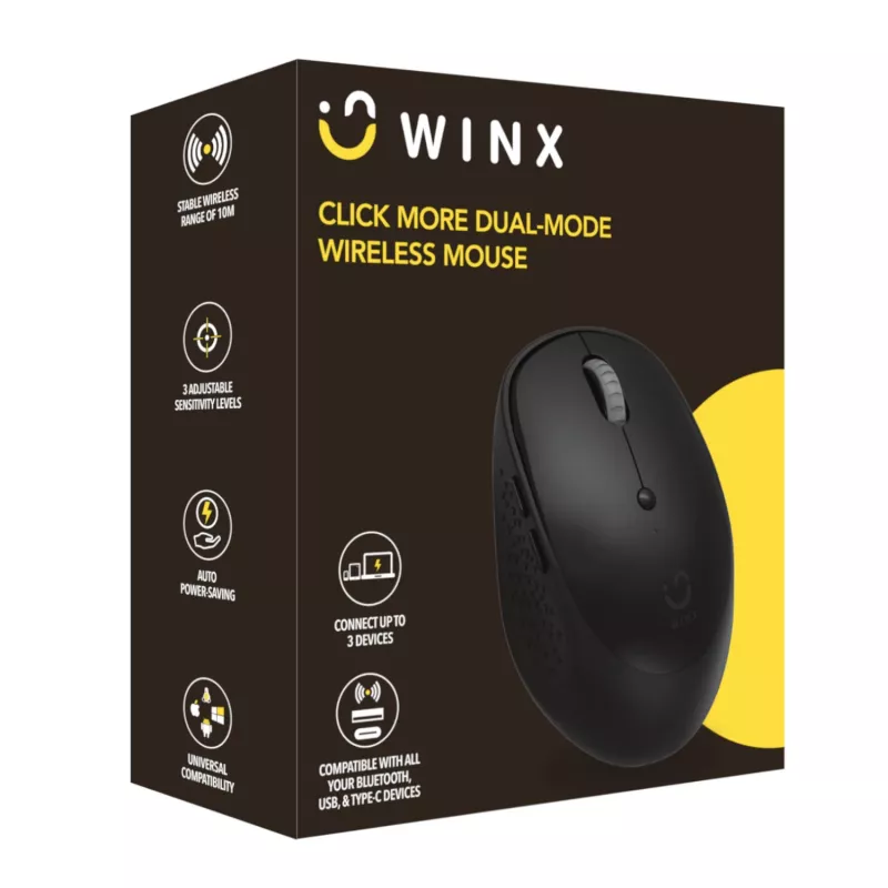 WINX CLICK More kaksitoiminen langaton hiiri - musta