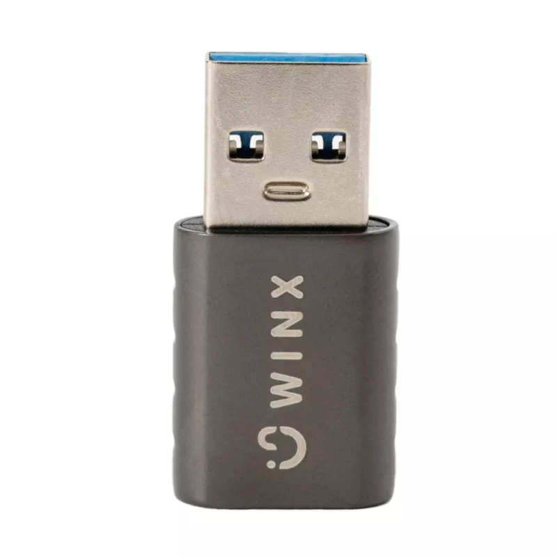 WINX LINK Simple USB-Type-C-adapteri kaksipakkaus (USB-A-uros USB-C-naaras, 5Gbit/s, 15W, Space Grey, 2 kpl:n pakkaus)
