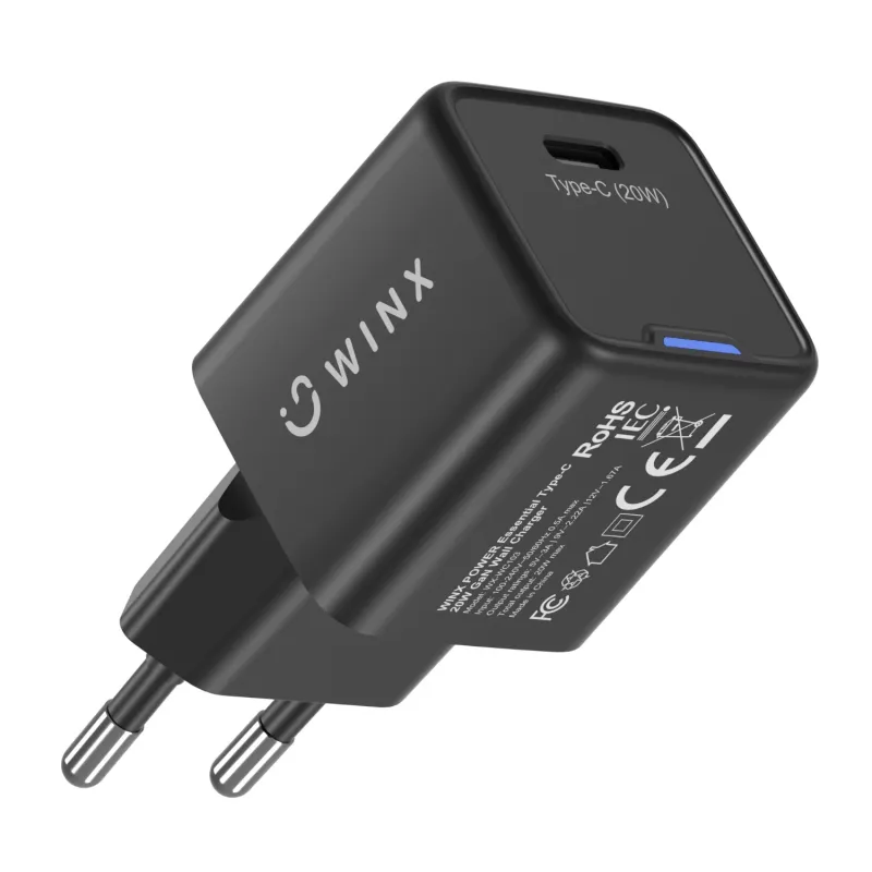 WINX POWER Essential Type-C 20W GaN seinälaturi - valkoinen