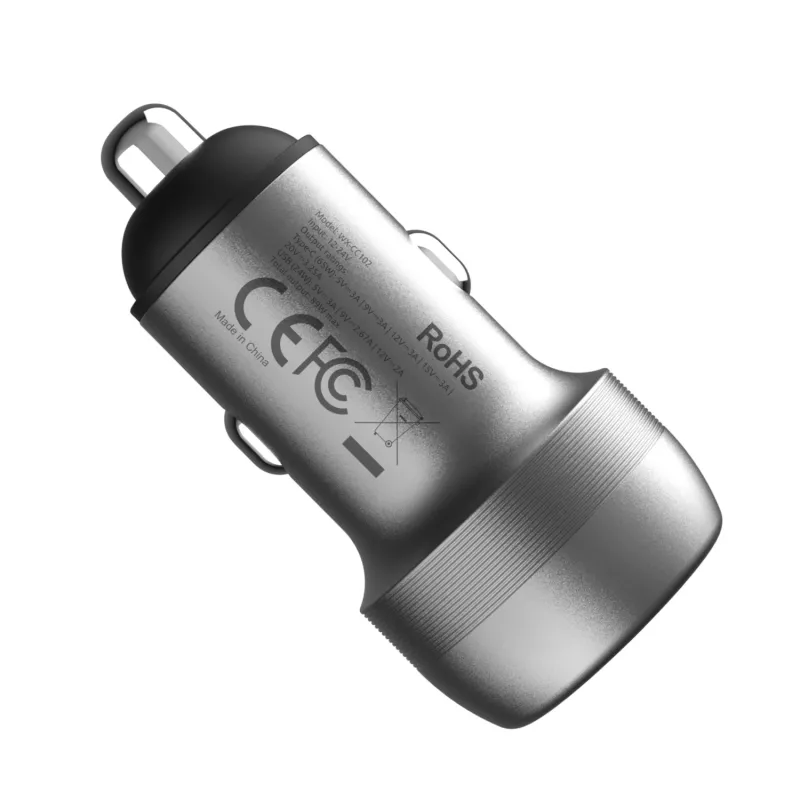 WINX POWER Fast 89W autolaturi - USB-C PD 67W + USB-A QC 18W, musta