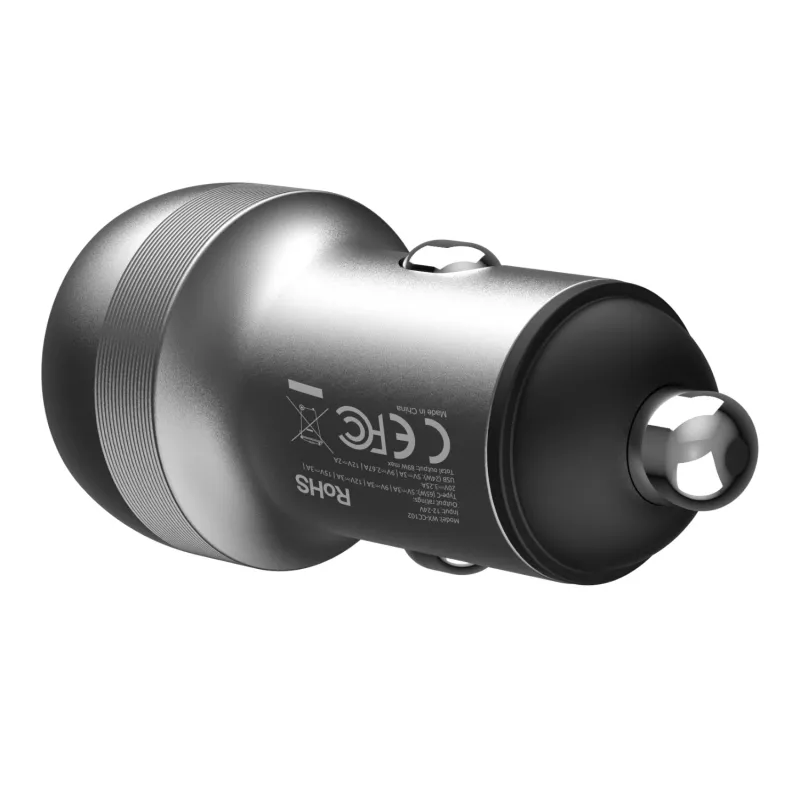 WINX POWER Fast 89W autolaturi - USB-C PD 67W + USB-A QC 18W, musta