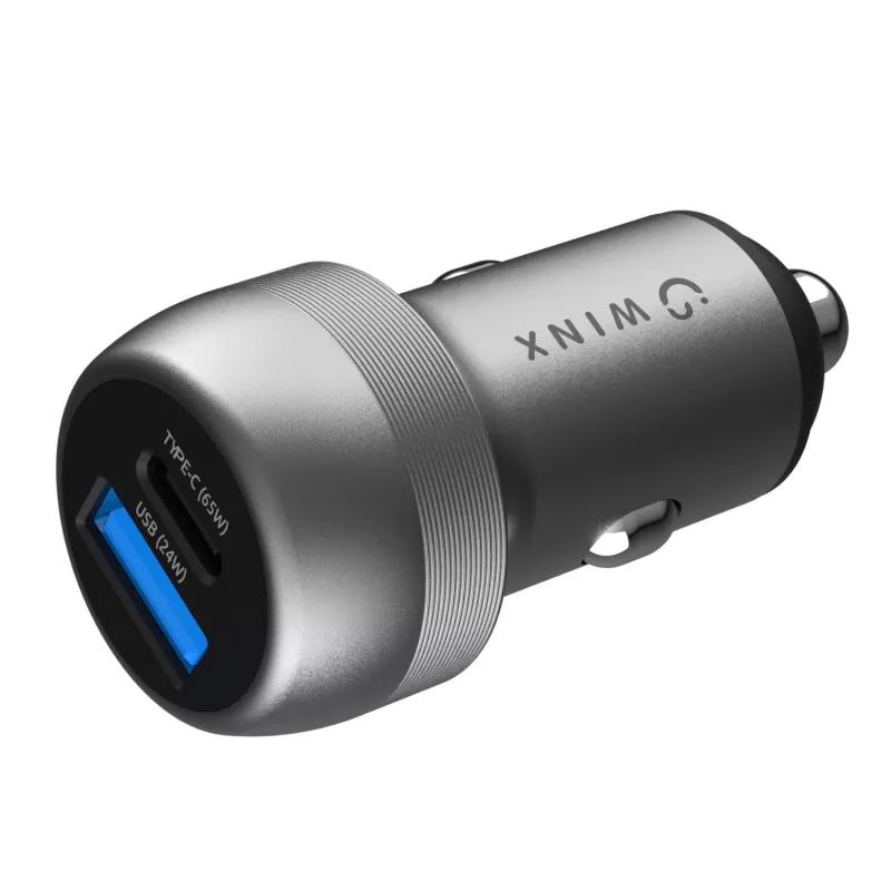 WINX POWER Fast 89W autolaturi - USB-C PD 67W + USB-A QC 18W, musta