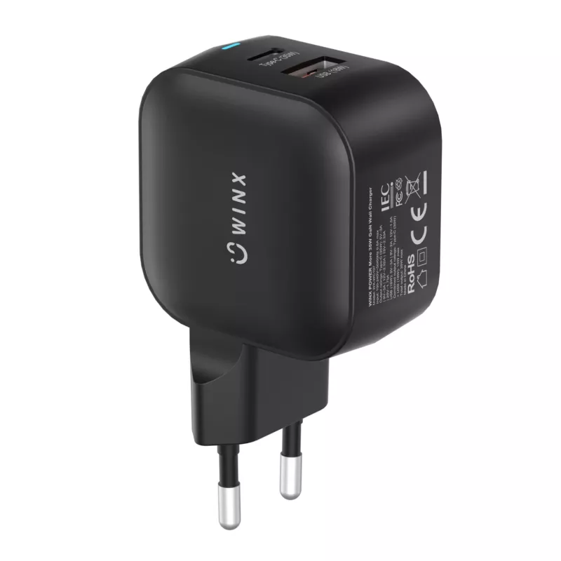 WINX POWER More 35W GaN-virtalähde - kaksi USB-C & USB-A, PD 3.0 PPS, valkoinen
