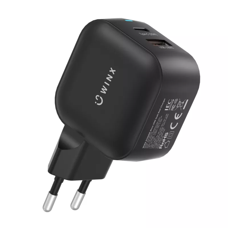 WINX POWER More 35W GaN-virtalähde - kaksi USB-C & USB-A, PD 3.0 PPS, valkoinen