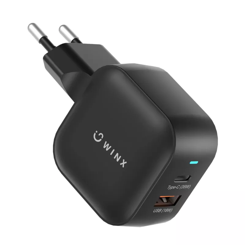WINX POWER More 35W GaN-virtalähde - kaksi USB-C & USB-A, PD 3.0 PPS, valkoinen