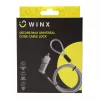 WINX Secure Max yleinen vaijerilukko koodilla - 4-numeroinen, nollattava numerolukko, punottu teräs, 1,8 m, musta/hopea