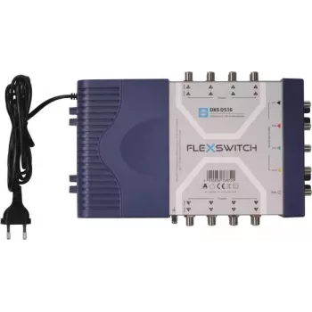 WISI DXS0516 FLEXSWITCH monikytkin 5 tuloa 16 lähtöä SAT/Terr