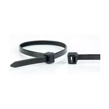 WKK UV-stabiloitu musta nylon-nippuside 100 x 2,5 mm, 100 kpl:n pakkaus