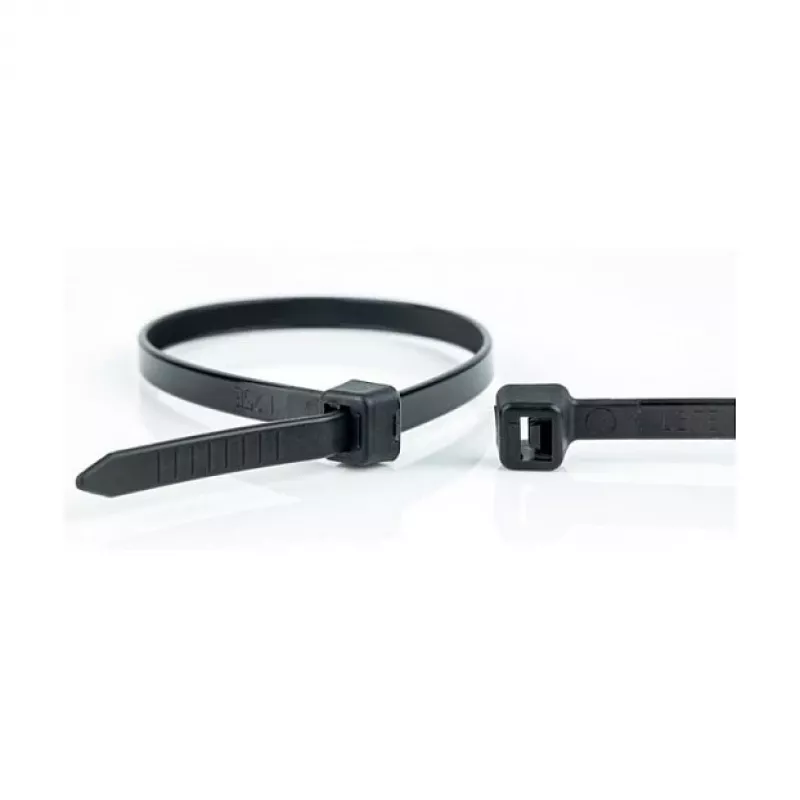WKK UV-stabiloitu musta nylon-nippuside 100 x 2,5 mm, 100 kpl:n pakkaus