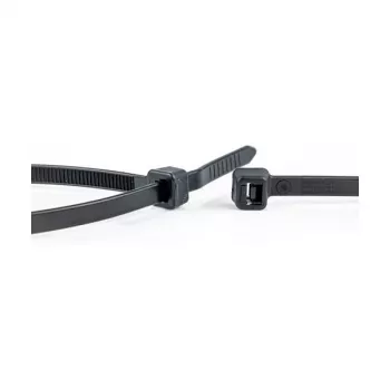 WKK UV-stabiloitu musta nylon-nippuside 100 x 2,5 mm, 100 kpl:n pakkaus