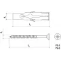 WKRĘT-MET RU-06045 yleistulppa 6 x 45 mm, 100 kpl, harmaa