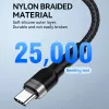 Wozinsky 1 m USB-C - USB-C-kaapeli 60W PD pikalataus ja datasynti musta