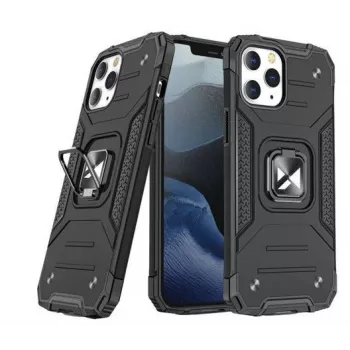 Wozinsky Apple iPhone 12 Pro Max Ring Armor kotelo jalustalla - jykevä suojakotelo, musta