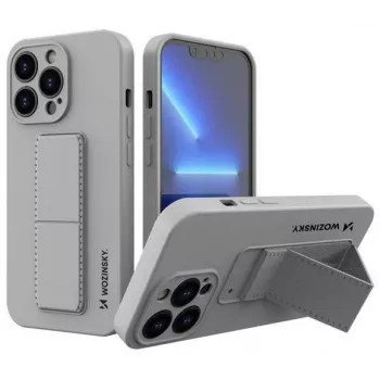 Wozinsky Apple iPhone 13 Kickstand -kotelo silikonikotelo jalustalla harmaa