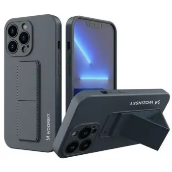 Wozinsky Apple iPhone 13 Pro Max -telinekuori silikonikuori jalustalla, laivastonsininen