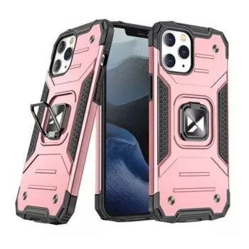 Wozinsky Apple iPhone 13 Pro Max Ring Armor Case Kickstand Tough Rugged pinkki