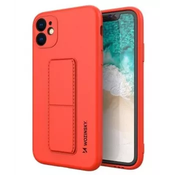 Wozinsky Apple Kickstand -kotelo joustava silikoni iPhone 11 punainen