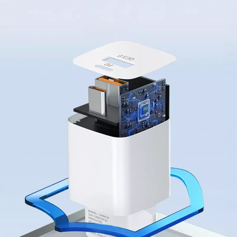 Wozinsky CMWCW 20W USB-C / USB-A verkkolaite - valkoinen