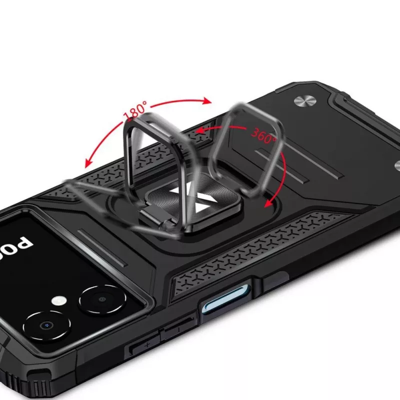 Wozinsky Ring Armor -kotelo Google Pixel 7 Pro - panssaroitu kotelo magneettisella sormirenkaalla - musta