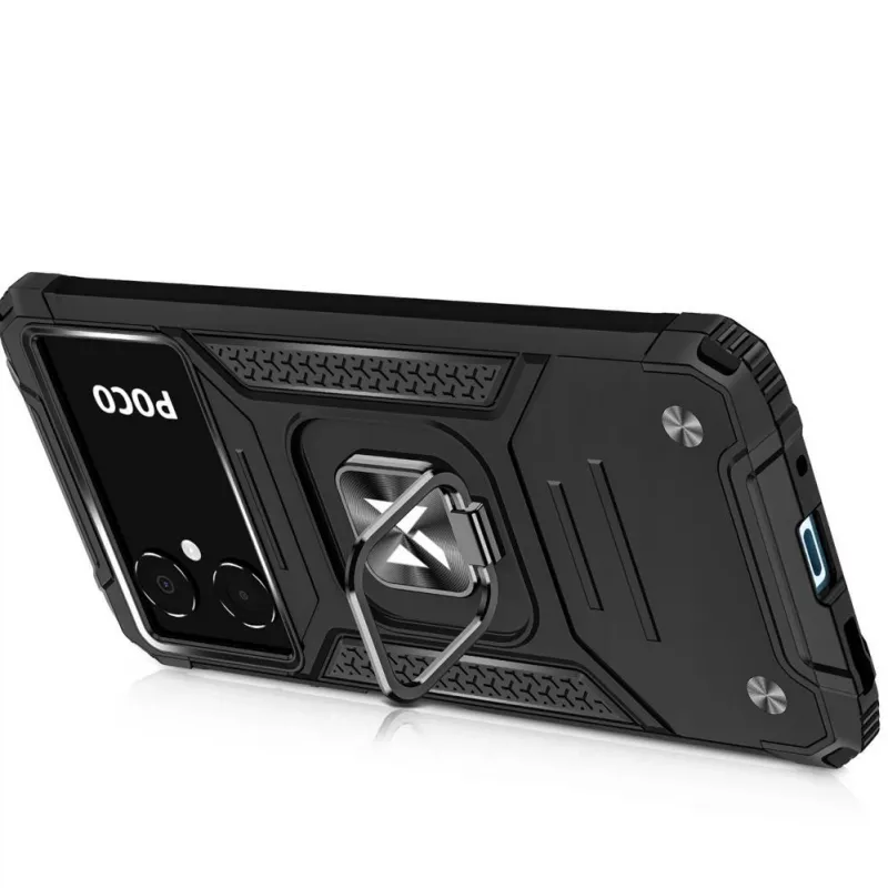 Wozinsky Ring Armor -kotelo Google Pixel 7 Pro - panssaroitu kotelo magneettisella sormirenkaalla - musta
