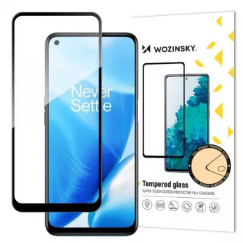 Wozinsky Super Tough Full Glue karkaistu lasi koko näytön suojakalvo kehyksellä Case Friendly OnePlus Nord N200 5G musta