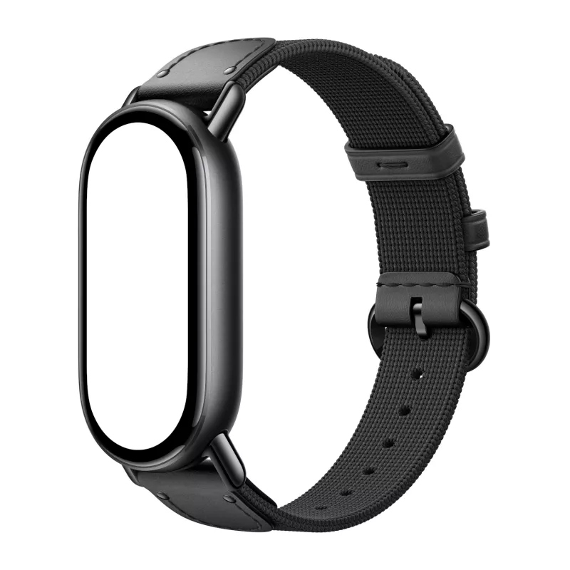 Xiaomi Smart Band 10 neulottu silkkinen ranneke - eebenmusta