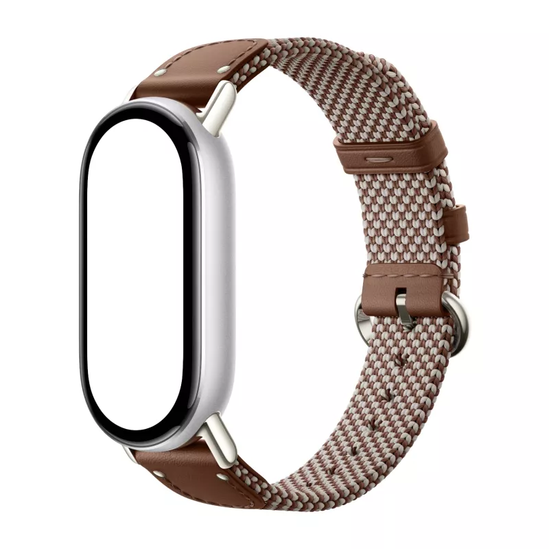 Xiaomi Smart Band 10 neulottu silkkiranneke - sulkaruskea