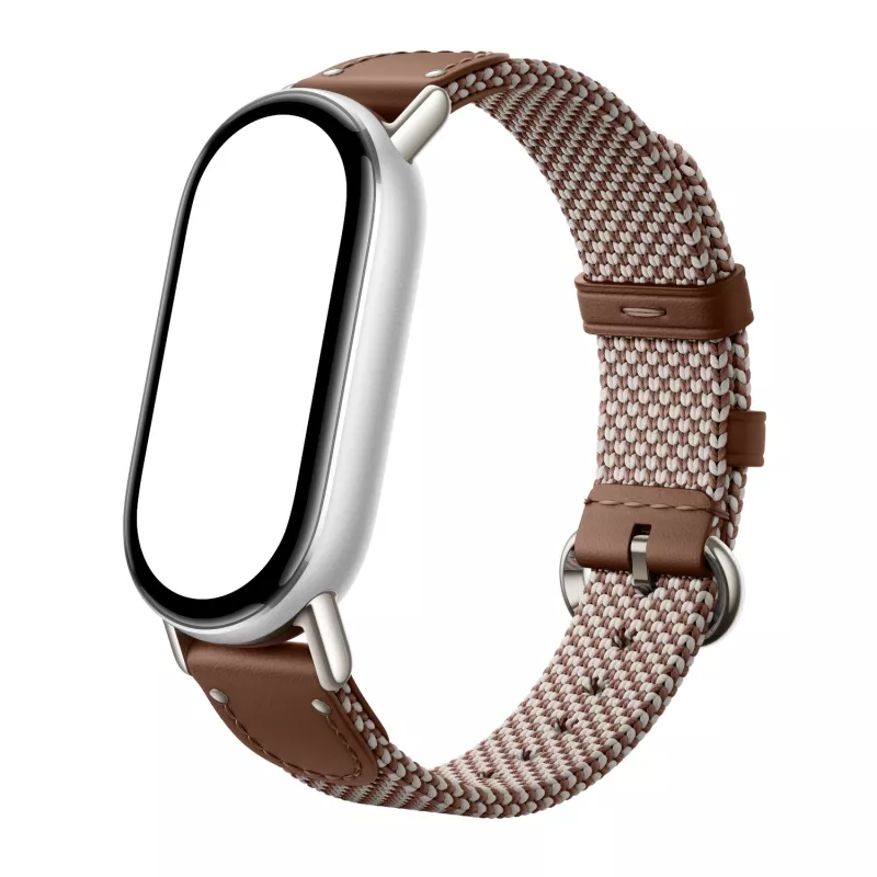 Xiaomi Smart Band 10 neulottu silkkiranneke - sulkaruskea