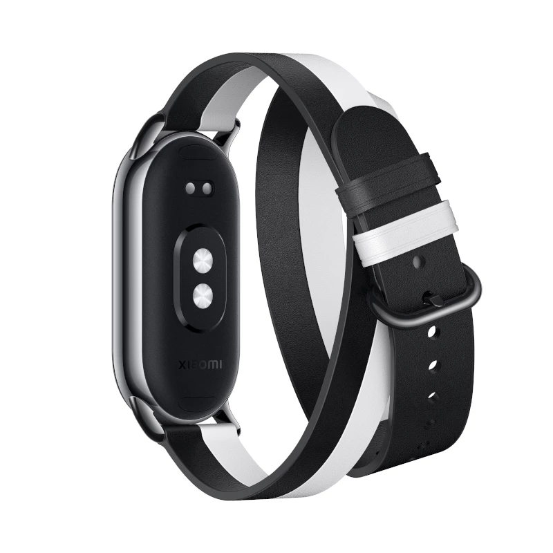 Xiaomi Smart Band 8 kaksinkertainen kääntöranneranneke - musta ja valkoinen