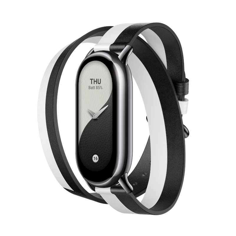 Xiaomi Smart Band 8 kaksinkertainen kääntöranneranneke - musta ja valkoinen