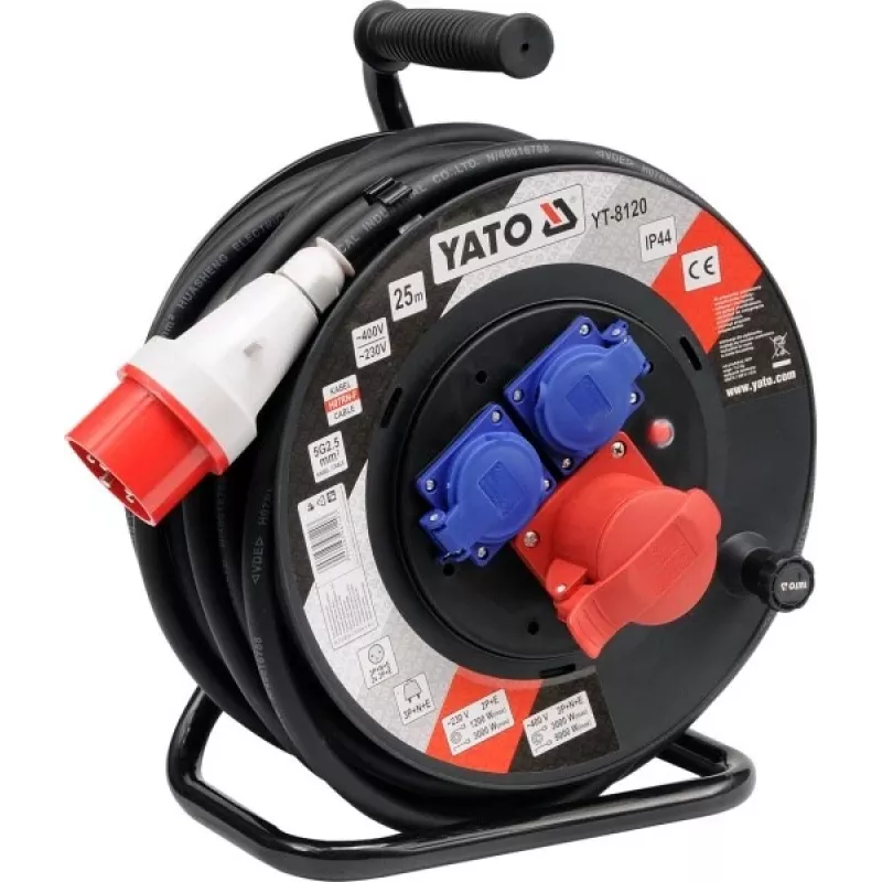 Yato YT-8120 johtokela 3 pistorasiaa 25 m