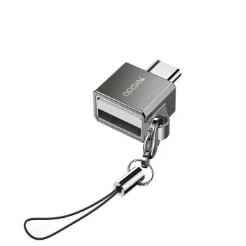 YESIDO GS08 mini alumiiniseos USB Type-C OTG-sovitin kortinlukijalla - musta