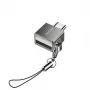YESIDO GS08 mini alumiiniseos USB Type-C OTG-sovitin kortinlukijalla - musta