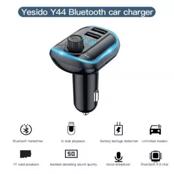 YESIDO Y44 MP3-soitin Bluetooth-autolaturi, 2 USB, musta
