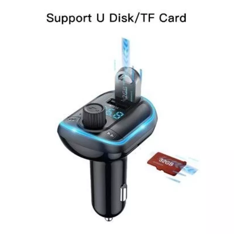 YESIDO Y44 MP3-soitin Bluetooth-autolaturi, 2 USB, musta