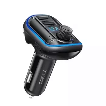YESIDO Y44 MP3-soitin Bluetooth-autolaturi, 2 USB, musta