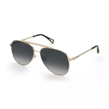 ZADIG & VOLTAIRE SZV415-600300 miesten suorakaiteen muotoiset aurinkolasit, musta kehys, harmaat linssit, 60/17/140 mm