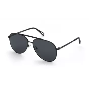 ZADIG & VOLTAIRE SZV415-600531 unisex kulmikkaat aurinkolasit, musta asetaattikehys, harmaat polykarbonaattilinssit, UV400-suoja