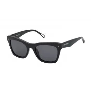 ZADIG & VOLTAIRE naisten kulmikkaat aurinkolasit SZV373-530700 musta/harmaa 53 mm