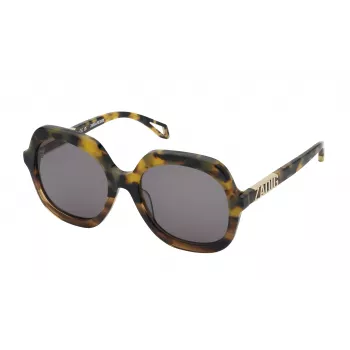 Zadig & Voltaire naisten kulmikkaat aurinkolasit SZV404-5607HL Havana/ruskea gradient 56 mm