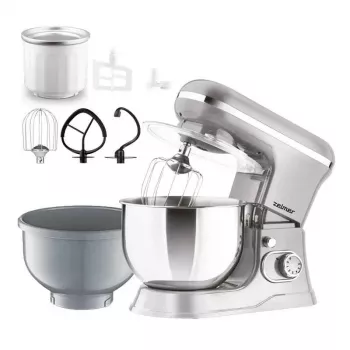 Zelmer ZKR1360 yleiskone – 1300 W, 5,5 l kulho, planetaarinen sekoitus, musta/hopea