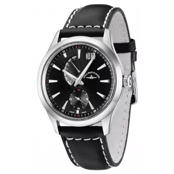 ZENO MAN 6662-7004Q-G1 sveitsiläinen kvartsikello miesten 42 mm musta kellotaulu nahkaranneke