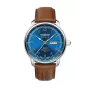 Zeppelin Mediterranee 96643 miesten kvartsikello, 40 mm, sininen kellotaulu, sininen nahkaranneke