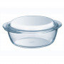 PYREX Essentials lasinen uunivuoka kannella, 2,1L, pyöreä, borosilikaattilasi, läpinäkyvä, Ø19cm