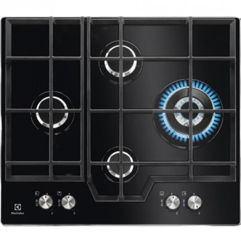 Electrolux KGG6456K 60 cm kalusteisiin asennettava kaasuliesi 4 polttimolla, musta lasi